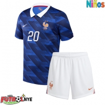 Camiseta Francia Desire Doue #20 Primera Equipación para niños Mundial 2026 manga corta (+ pantalones cortos)